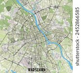 Warsaw Poland map poster art