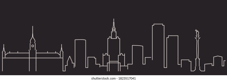 Warsaw Single Line Simple Minimalist Skyline