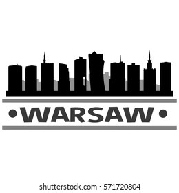 Warsaw Skyline Silhouette City Design Vector Art