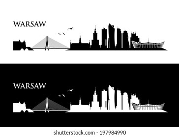 Warsaw skyline - vector illustration