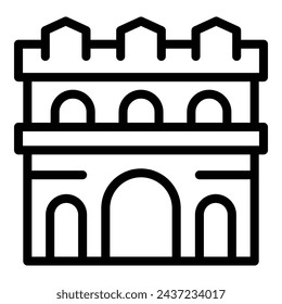 Warsaw top destination icon outline vector. Polish architectural spot building. Poland must visited edifice