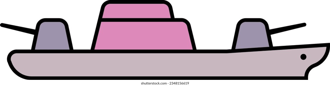 warship battleship boat military sea Outline