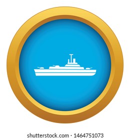 Warship icon blue vector isolated on white background for any design