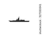 Warship icon flat. Illustration isolated vector sign symbol