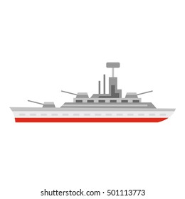 Warship icon. Flat illustration of warship vector icon for web design