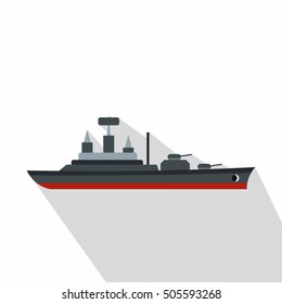 Warship Icon Flat Illustration Warship Vector Stock Vector (Royalty ...