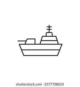 Warship icon Flat simple outline