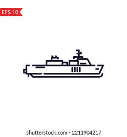 Warship Icon Isolated Sign Symbol Vector