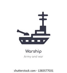 warship icon. isolated warship icon vector illustration from army and war collection. editable sing symbol can be use for web site and mobile app