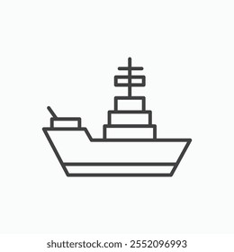 Warship icon. line style vector icon.