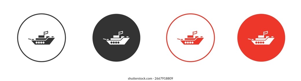 Warship icon for logo, vector sign symbol for design