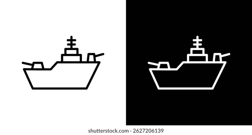 Warship icon. Logotype vector set