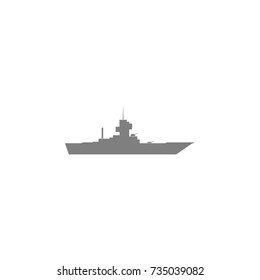 Warship icon on white background