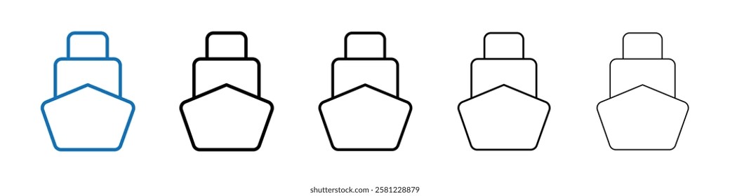 Warship icon Outline vector logo for web ui