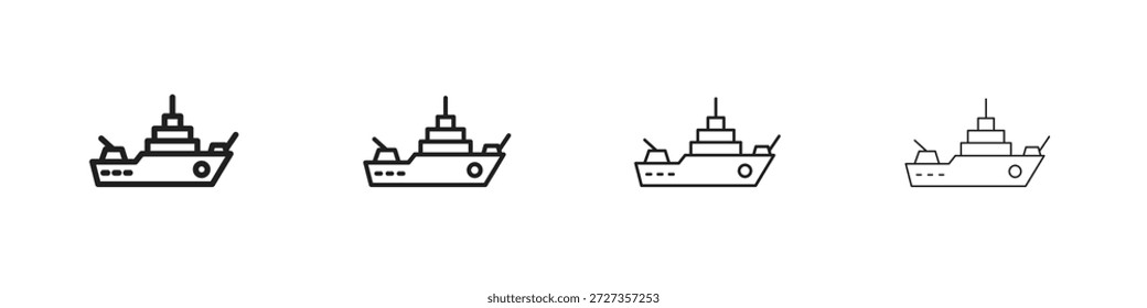 Conjunto de iconos de buque de guerra eps10. ilustración, Vector de símbolo de logotipo Plantilla de pictograma