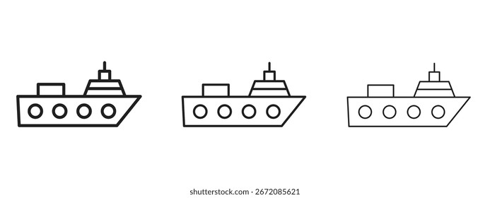 Icono de buque de guerra. Ilustración de elemento simple. Puede ser utilizado para el Web y el móvil.