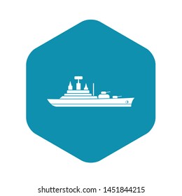 Warship icon. Simple illustration of warship vector icon for web