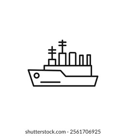 Warship icon Simple thin line flat symbol