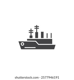 Warship icon Simple thin line flat symbol