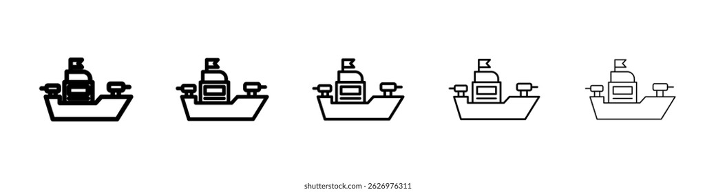 Warship icon Simple thin line flat symbol