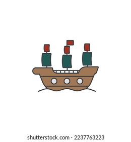 The warship icon is suitable for your web, apk or project with a medieval war theme