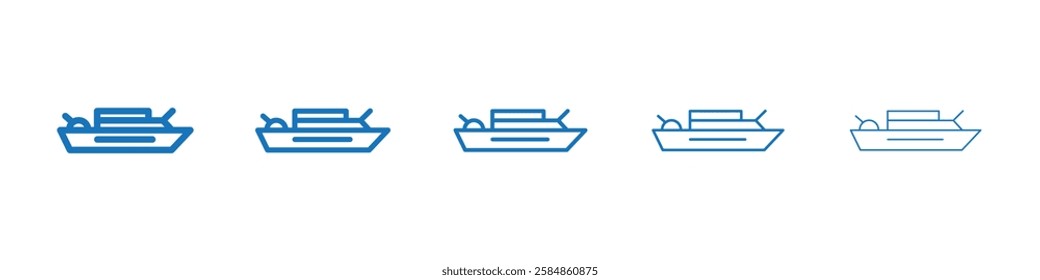 Warship icon Symbol collection thin outline set
