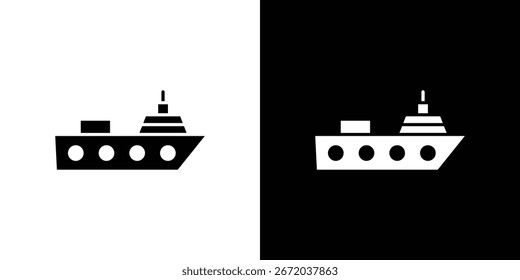 Kriegsschiff-Symbol, Vektorsymbol. Flache Abbildung.