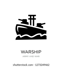 warship icon vector on white background, warship trendy filled icons from Army and war collection, warship simple element illustration