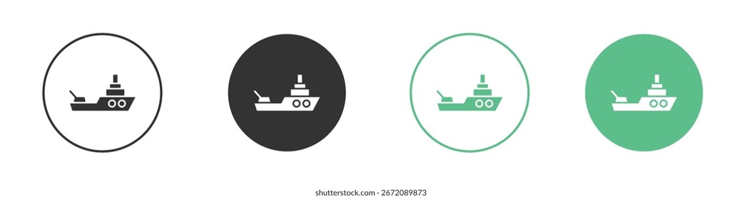 Warship icon for your website or app. eps10