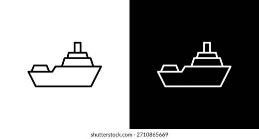Iconos de la nave de guerra. iconos de vector de dibujo de línea