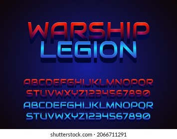 warship legion fantasy blue red game logo title text effect