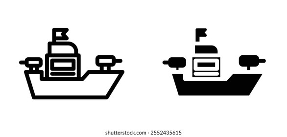 Warship liner icon vector set.