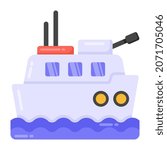 A warship or navy ship flat icon