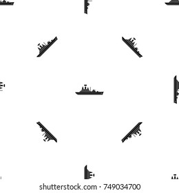 Warship pattern repeat seamless in black color for any design. Vector geometric illustration