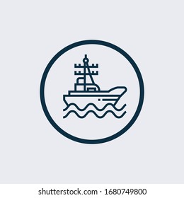 Vektorillustration eines Kriegers auf weißem Hintergrund. Vektorillustration-Kriegsschiff-Symbol-Symbol von der modernen Armee und Kriegskollektion für mobiles Konzept und Web-Apps-Design.