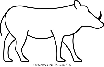 warthog boar pig hog animal Outline