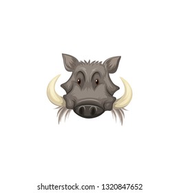warthog cartoon head vector on a white background
