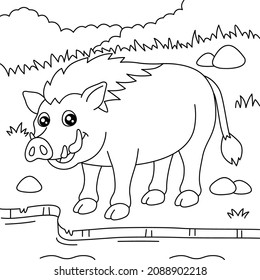 Warthog Coloring Page for Kids