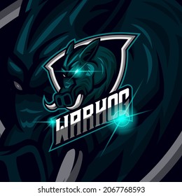 Warthog E-sport logo design template vector illustration