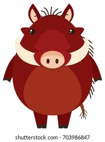 Warthog con ilustración facial feliz