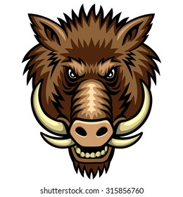 A Warthog head. This is vector illustration ideal for a mascot and tattoo or T-shirt graphic.