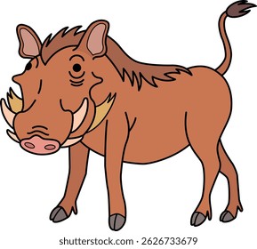 The warthog isolated on white background