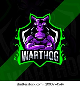 Warthog mascot logo esport design