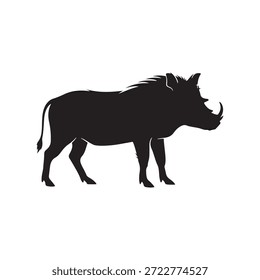 Warzenschwein Silhouette, Vektorgrafik, flaches Design auf weißem Hintergrund