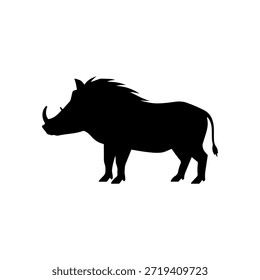 Diseño de ilustración plana de Vector de silueta Warthog.