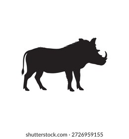 Warthog sillhouette vector flat illustration design.
