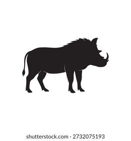 Warthog sillhouette vector flat illustration design on white background