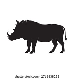 Warthog sillhouette vector flat illustration design.
