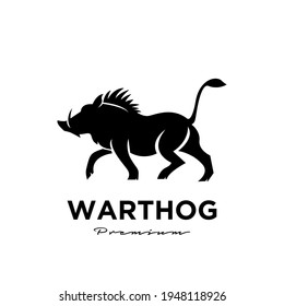 warthog simple line vector logo illustration design
