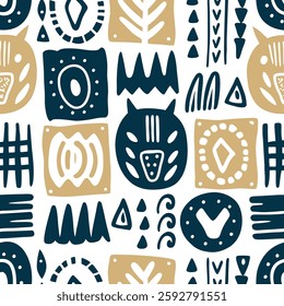 Warthog Tribal African Geometric Pattern Art